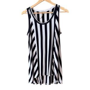 COMFY USA Scoopneck Navy & White Stripe Sleeveless Tunic Tank Top